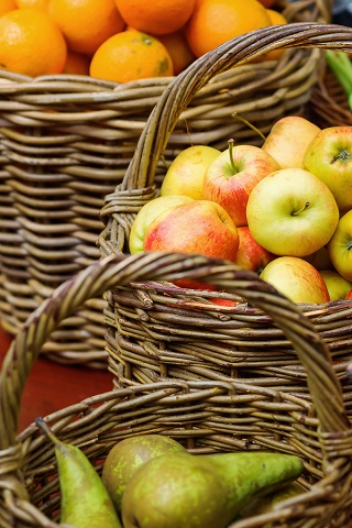 Baskets With Different Fruits